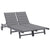 2-Person Garden Sun Lounger with Cushion Grey Solid Acacia Wood