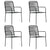 5 Piece Garden Dining Set Black Glass and Steel