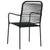 5 Piece Garden Dining Set Black Glass and Steel