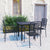 5 Piece Garden Dining Set Black Glass and Steel