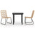 3 Piece Outdoor Dining Set Poly Rattan and Glass