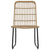 3 Piece Outdoor Dining Set Poly Rattan and Glass