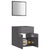 2 Piece Bathroom Furniture Set High Gloss Grey Engineered Wood