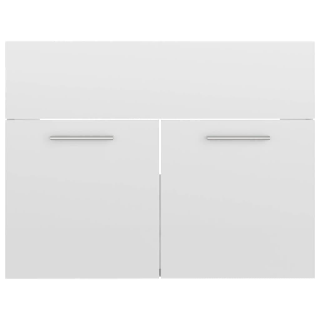 2 Piece Bathroom Furniture Set High Gloss White Engineered Wood
