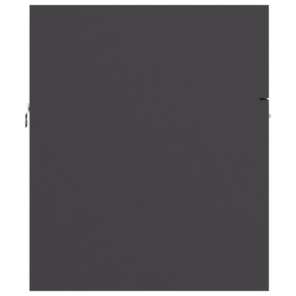 2 Piece Bathroom Furniture Set Grey Engineered Wood