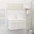 2 Piece Bathroom Furniture Set High Gloss White Engineered Wood