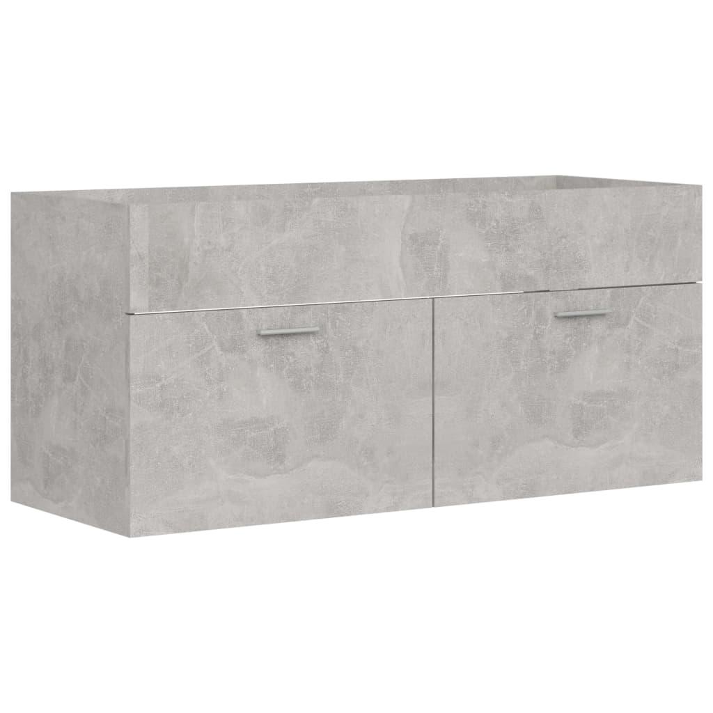2 Piece Bathroom Furniture Set Concrete Grey Engineered Wood
