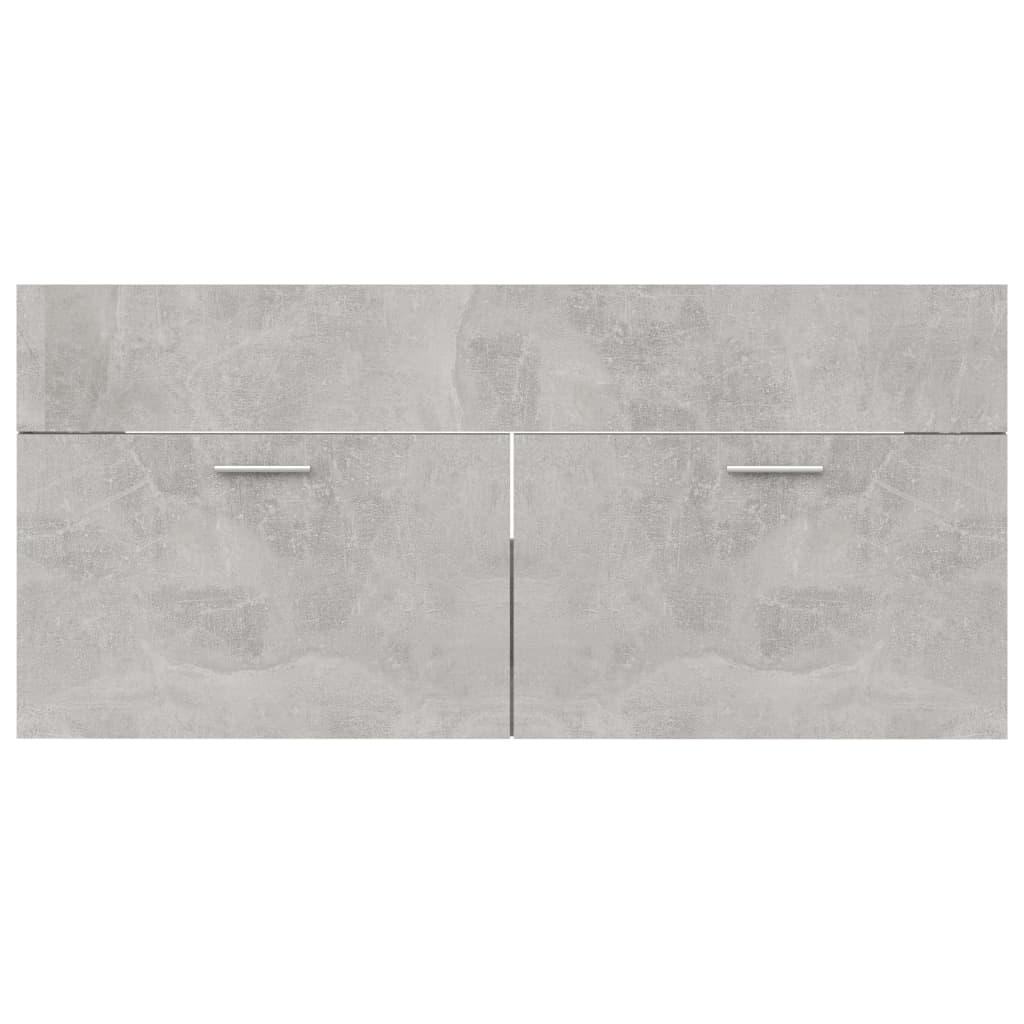 2 Piece Bathroom Furniture Set Concrete Grey Engineered Wood
