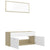 2 Piece Bathroom Furniture Set White and Sonoma Oak Engineered Wood