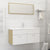 2 Piece Bathroom Furniture Set White and Sonoma Oak Engineered Wood