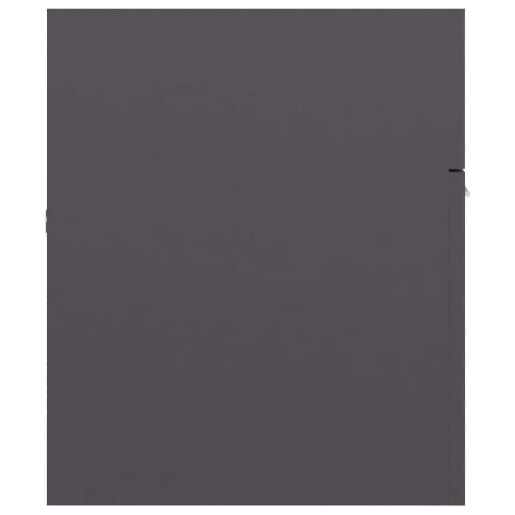 2 Piece Bathroom Furniture Set High Gloss Grey Engineered Wood