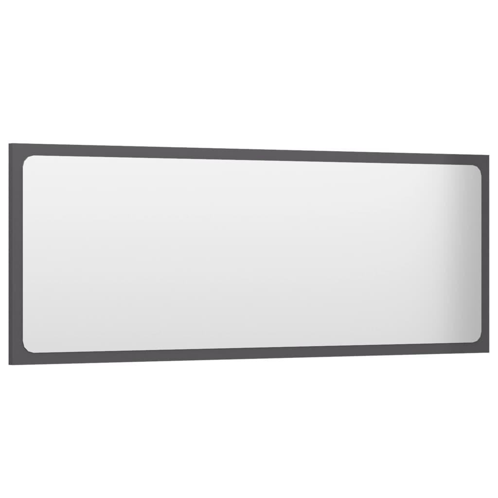 2 Piece Bathroom Furniture Set High Gloss Grey Engineered Wood