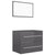 2 Piece Bathroom Furniture Set High Gloss Grey Engineered Wood