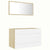 2 Piece Bathroom Furniture Set White and Sonoma Oak Engineered Wood