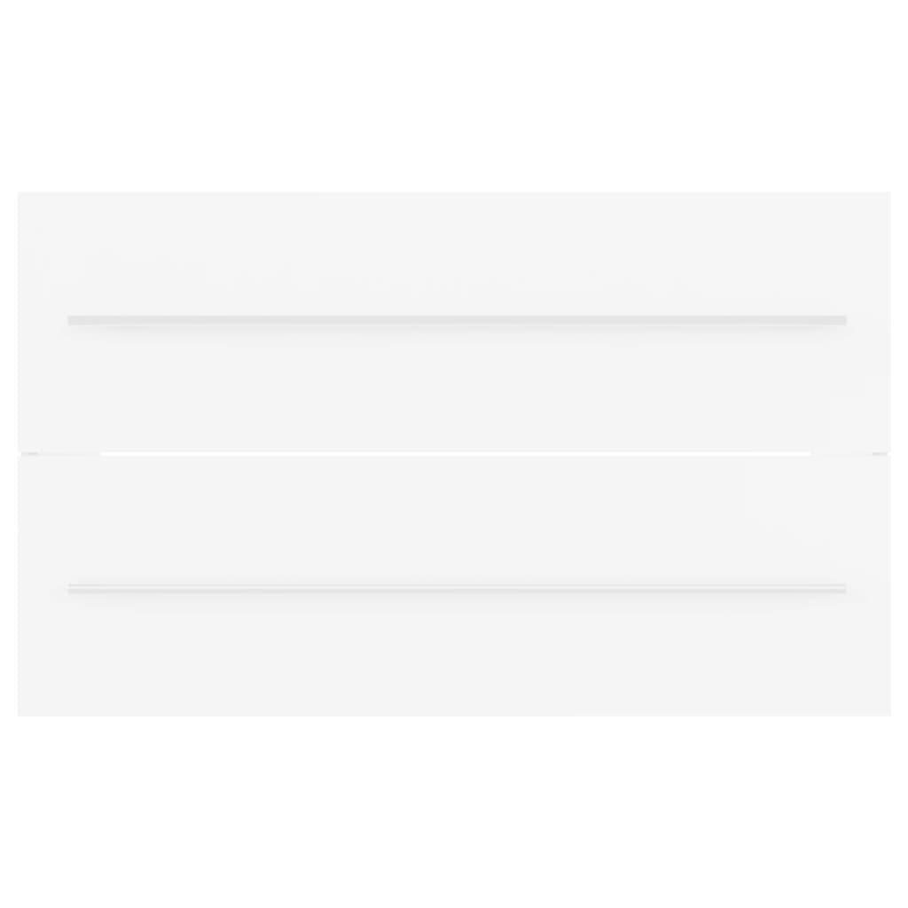 2 Piece Bathroom Furniture Set White and Sonoma Oak Engineered Wood