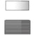 2 Piece Bathroom Furniture Set High Gloss Grey Engineered Wood