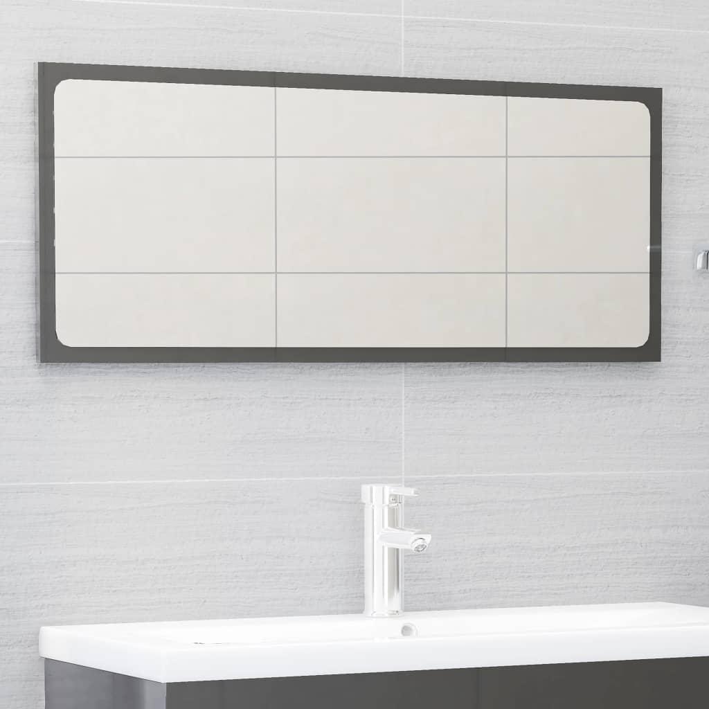 2 Piece Bathroom Furniture Set High Gloss Grey Engineered Wood