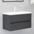 2 Piece Bathroom Furniture Set Grey Engineered Wood