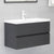 2 Piece Bathroom Furniture Set Grey Engineered Wood