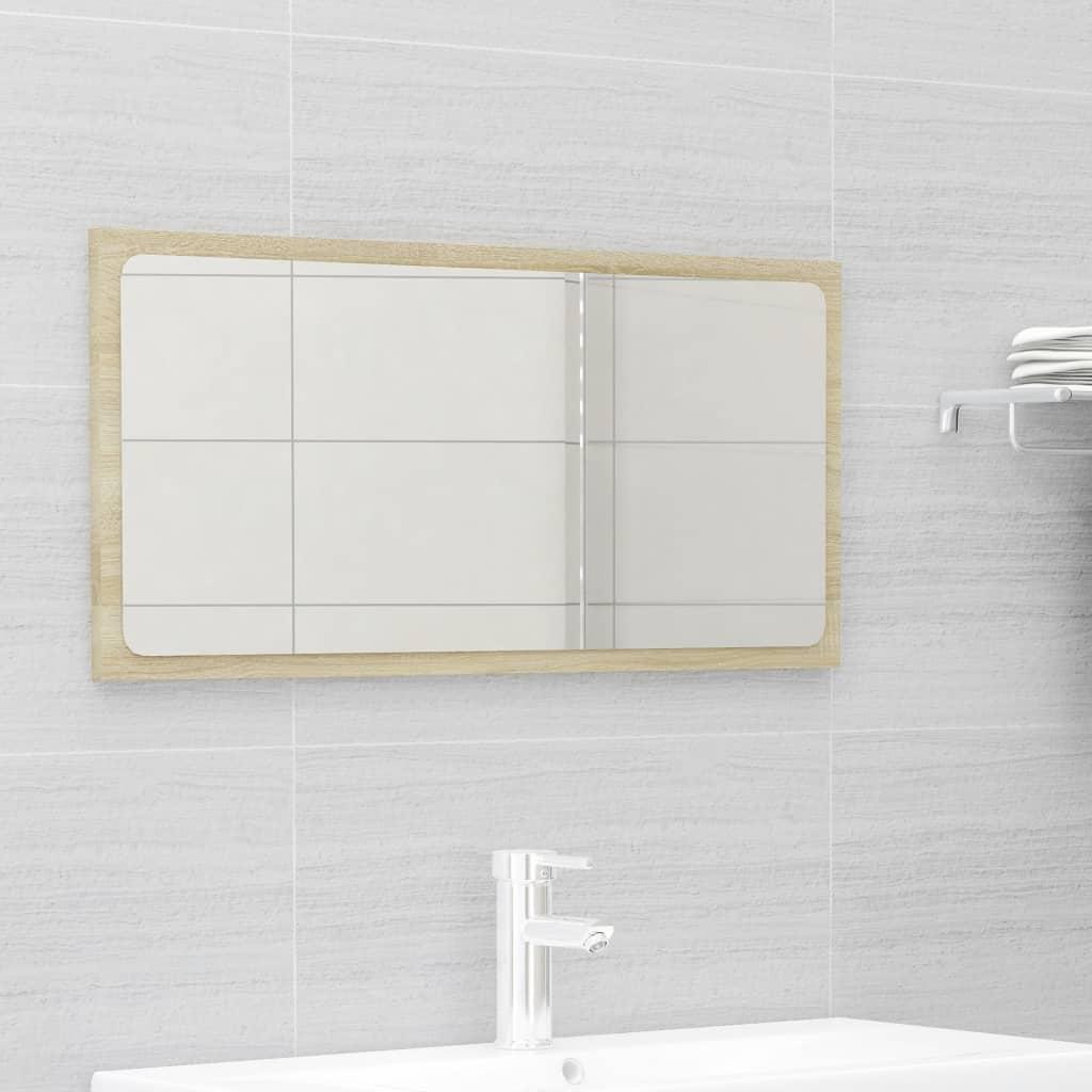 2 Piece Bathroom Furniture Set White and Sonoma Oak Engineered Wood