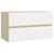 2 Piece Bathroom Furniture Set White and Sonoma Oak Engineered Wood
