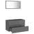 2 Piece Bathroom Furniture Set High Gloss Grey Engineered Wood