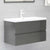 2 Piece Bathroom Furniture Set High Gloss Grey Engineered Wood