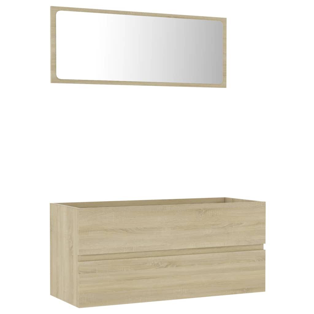 2 Piece Bathroom Furniture Set Sonoma Oak Engineered Wood