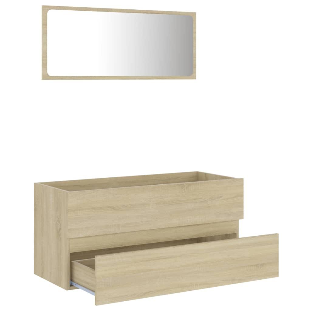 2 Piece Bathroom Furniture Set Sonoma Oak Engineered Wood