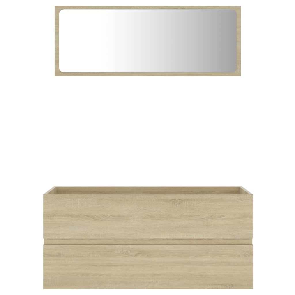 2 Piece Bathroom Furniture Set Sonoma Oak Engineered Wood