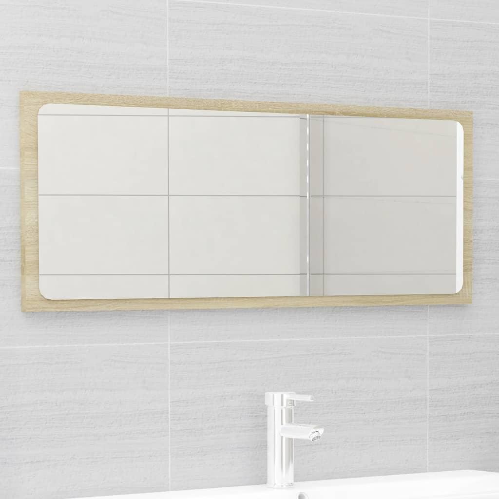 2 Piece Bathroom Furniture Set White and Sonoma Oak Engineered Wood