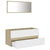 2 Piece Bathroom Furniture Set White and Sonoma Oak Engineered Wood