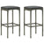 3 Piece Garden Bar Set with Cushions Poly Rattan Grey