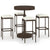 5 Piece Garden Bar Set with Cushions Poly Rattan Brown