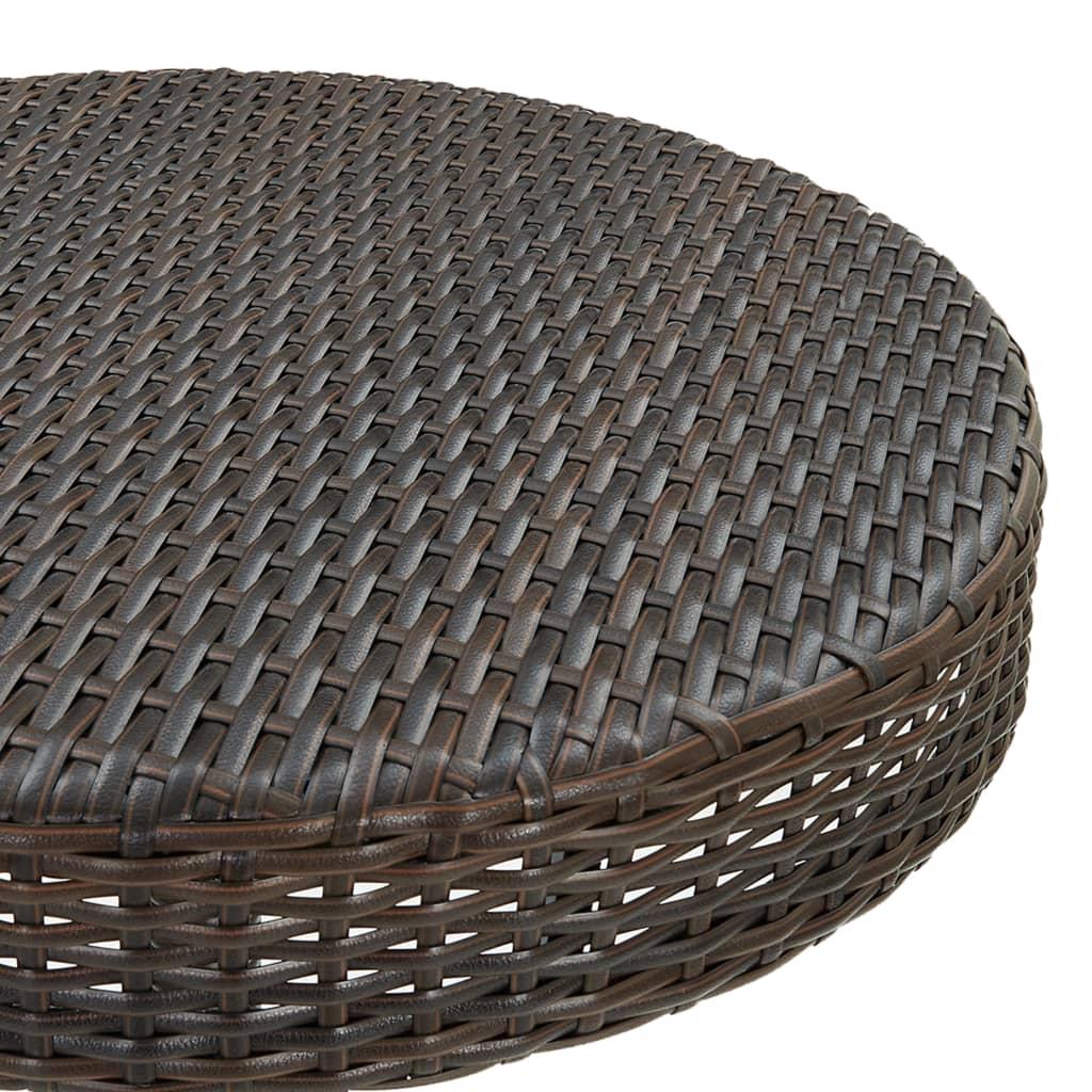 5 Piece Garden Bar Set with Cushions Poly Rattan Brown