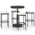 5 Piece Garden Bar Set with Cushions Poly Rattan Black