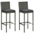 3 Piece Garden Bar Set with Cushions Poly Rattan Grey
