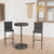 3 Piece Garden Bar Set with Cushions Poly Rattan Grey
