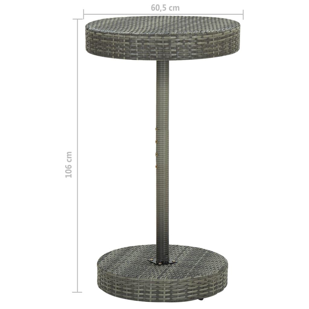 3 Piece Garden Bar Set Poly Rattan Grey