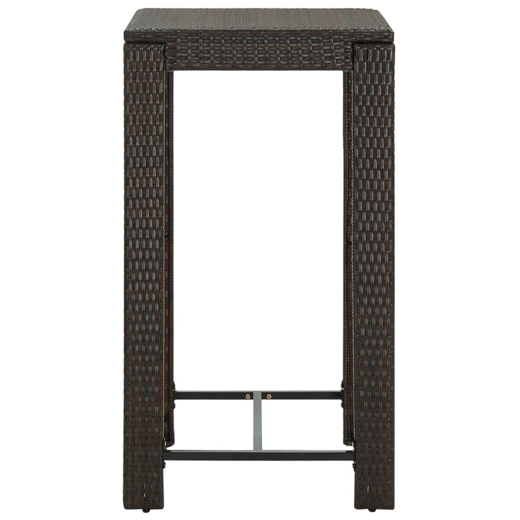 3 Piece Garden Bar Set with Cushions Poly Rattan Brown