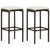 3 Piece Garden Bar Set with Cushions Poly Rattan Brown