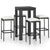5 Piece Garden Bar Set with Cushions Poly Rattan Black