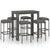 7 Piece Garden Bar Set with Cushions Poly Rattan Grey