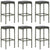 7 Piece Garden Bar Set with Cushions Poly Rattan Grey