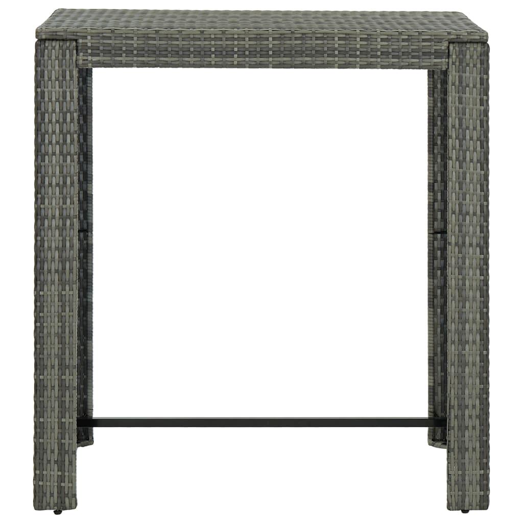 7 Piece Garden Bar Set with Cushions Poly Rattan Grey