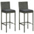 3 Piece Outdoor Bar Set with Cushions Poly Rattan Grey