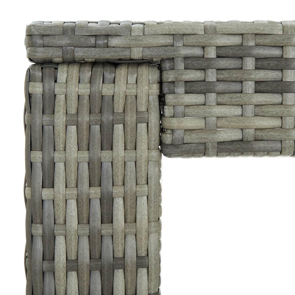 3 Piece Outdoor Bar Set with Cushions Poly Rattan Grey