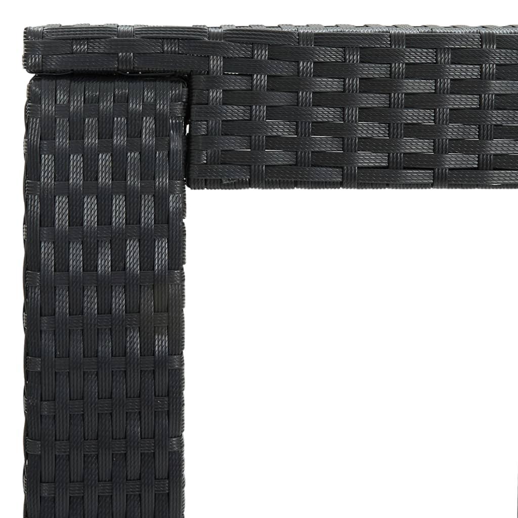 5 Piece Outdoor Bar Set with Cushions Poly Rattan Black