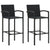 3 Piece Outdoor Bar Set with Armrest Poly Rattan Black