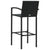 3 Piece Outdoor Bar Set with Armrest Poly Rattan Black